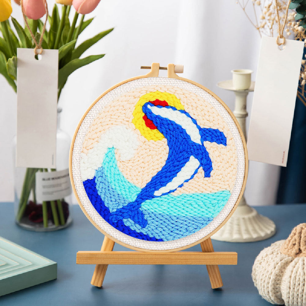 Punch Needle 20x20 Orca und Welle - Kidis Art