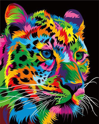Kreuzstich 32x40cm – Pop Art Panther - Kidis Art
