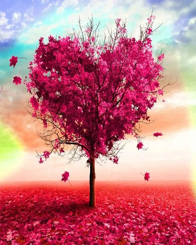 Kreuzstich 32x40cm – Herzbaum - Kidis Art
