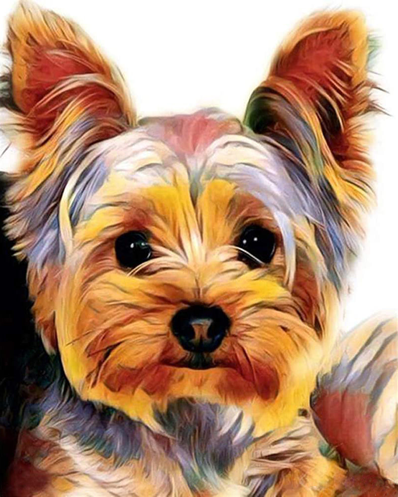 Kreuzstich 32x40cm – Yorkshire Terrier - Kidis Art