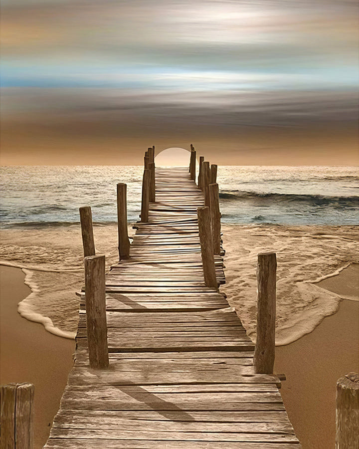 Kreuzstich 32x40cm – Seebrücke - Kidis Art