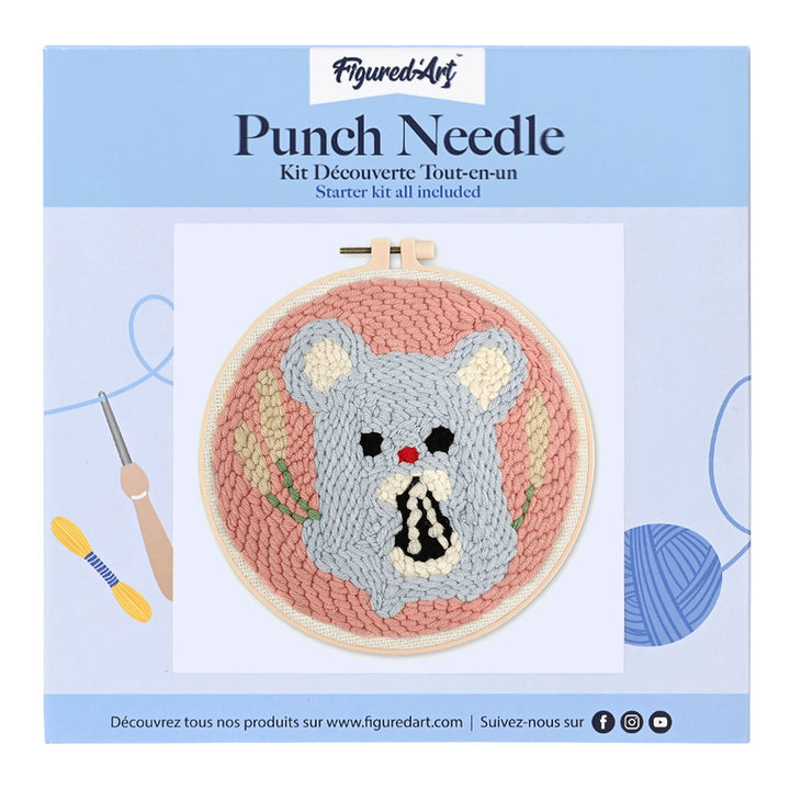 Punch Needle 20 x 20 cm Niedliche Maus - Kidis Art