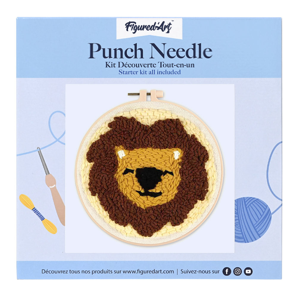 Punch Needle 20 x 20 cm Niedlicher Löwe - Kidis Art