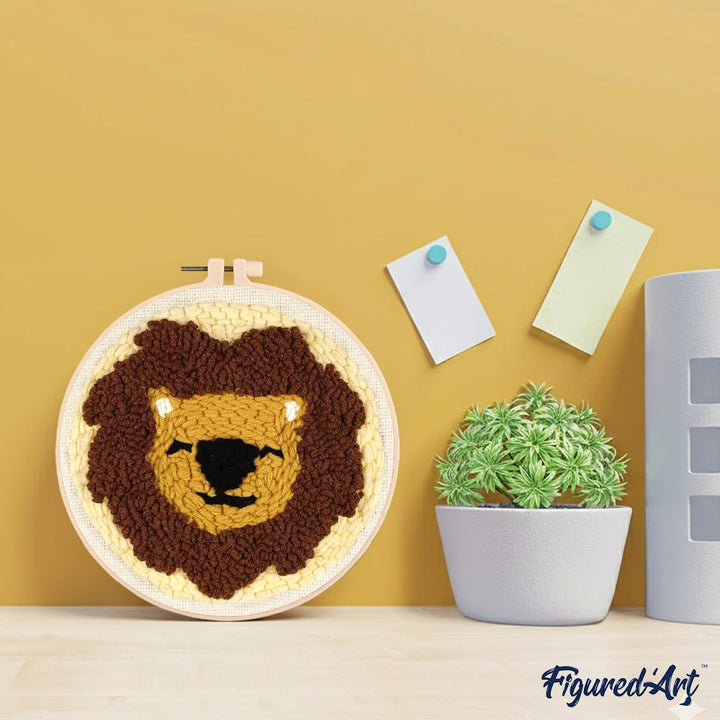 Punch Needle 20 x 20 cm Niedlicher Löwe - Kidis Art