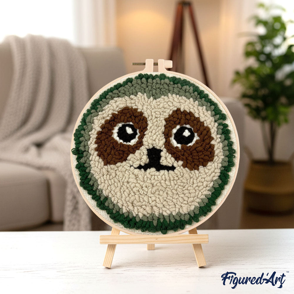 Punch Needle 20 x 20 cm Niedliches Faultier - Kidis Art