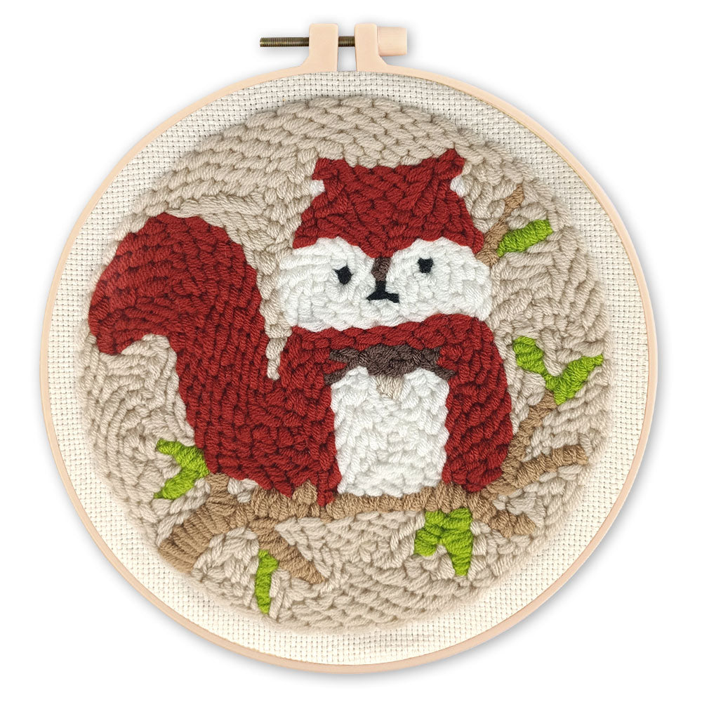 Punch Needle 20 x 20 cm Süßes Eichhörnchen - Kidis Art