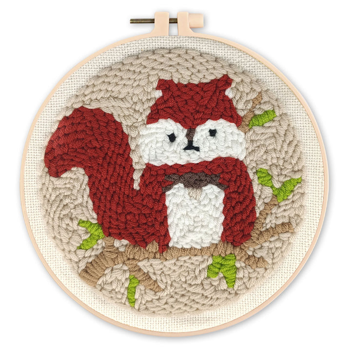 Punch Needle 20 x 20 cm Süßes Eichhörnchen - Kidis Art