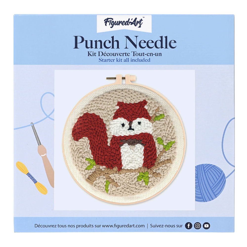Punch Needle 20 x 20 cm Süßes Eichhörnchen - Kidis Art