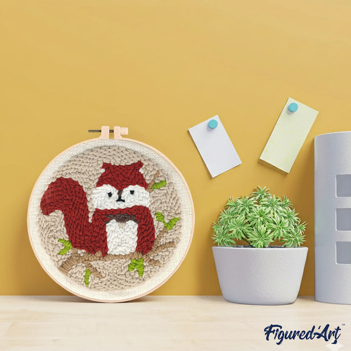 Punch Needle 20 x 20 cm Süßes Eichhörnchen - Kidis Art
