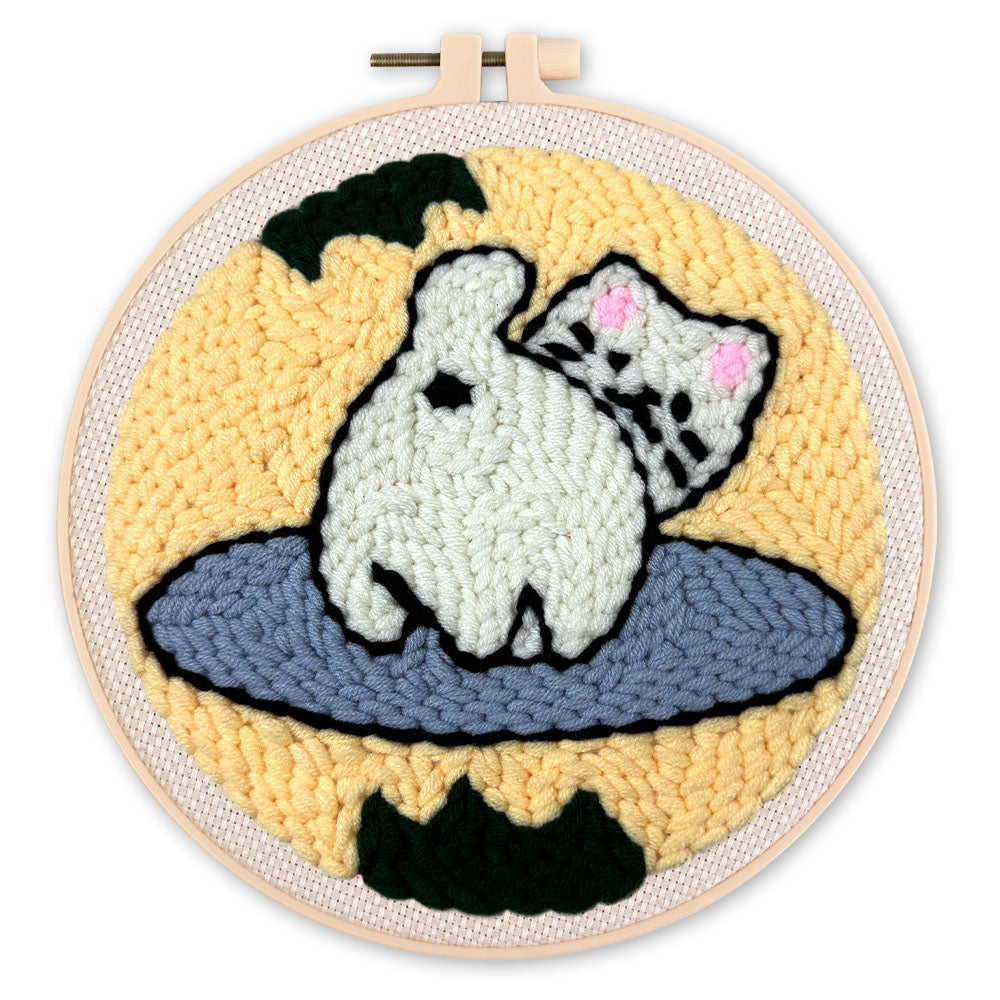 Punch Needle 20 x 20 cm Verspielte Katze - Kidis Art