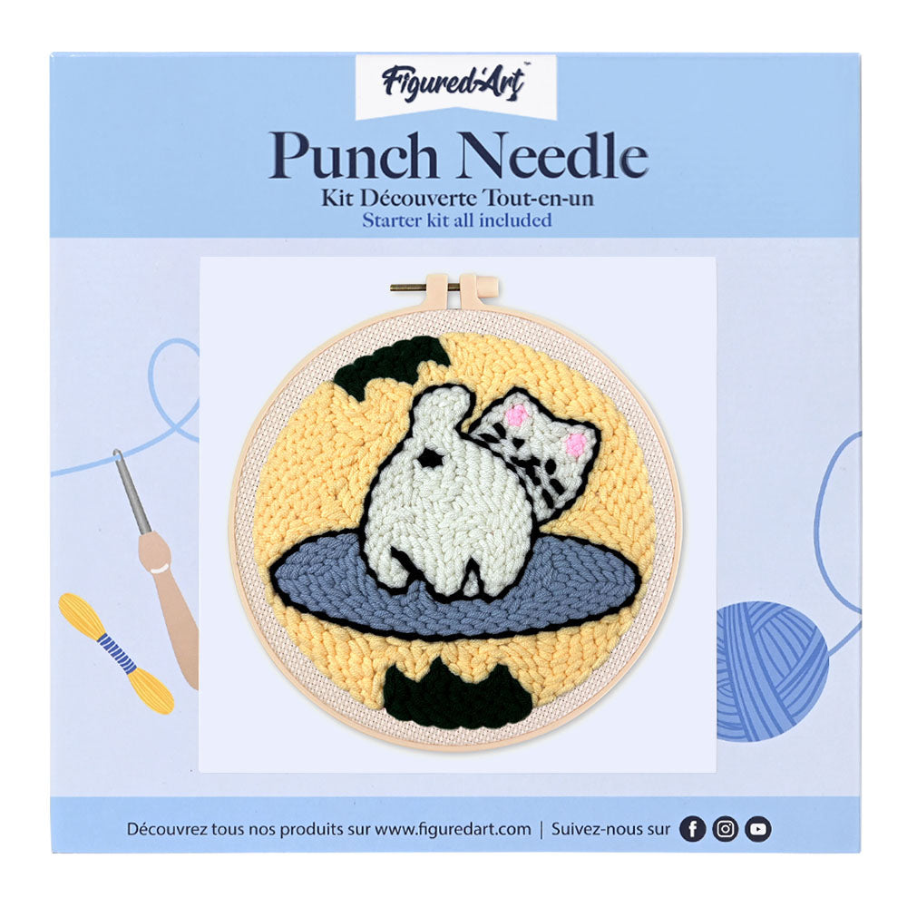 Punch Needle 20 x 20 cm Verspielte Katze - Kidis Art