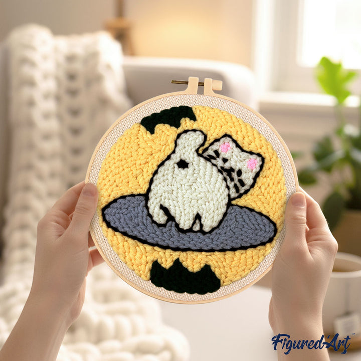 Punch Needle 20 x 20 cm Verspielte Katze - Kidis Art