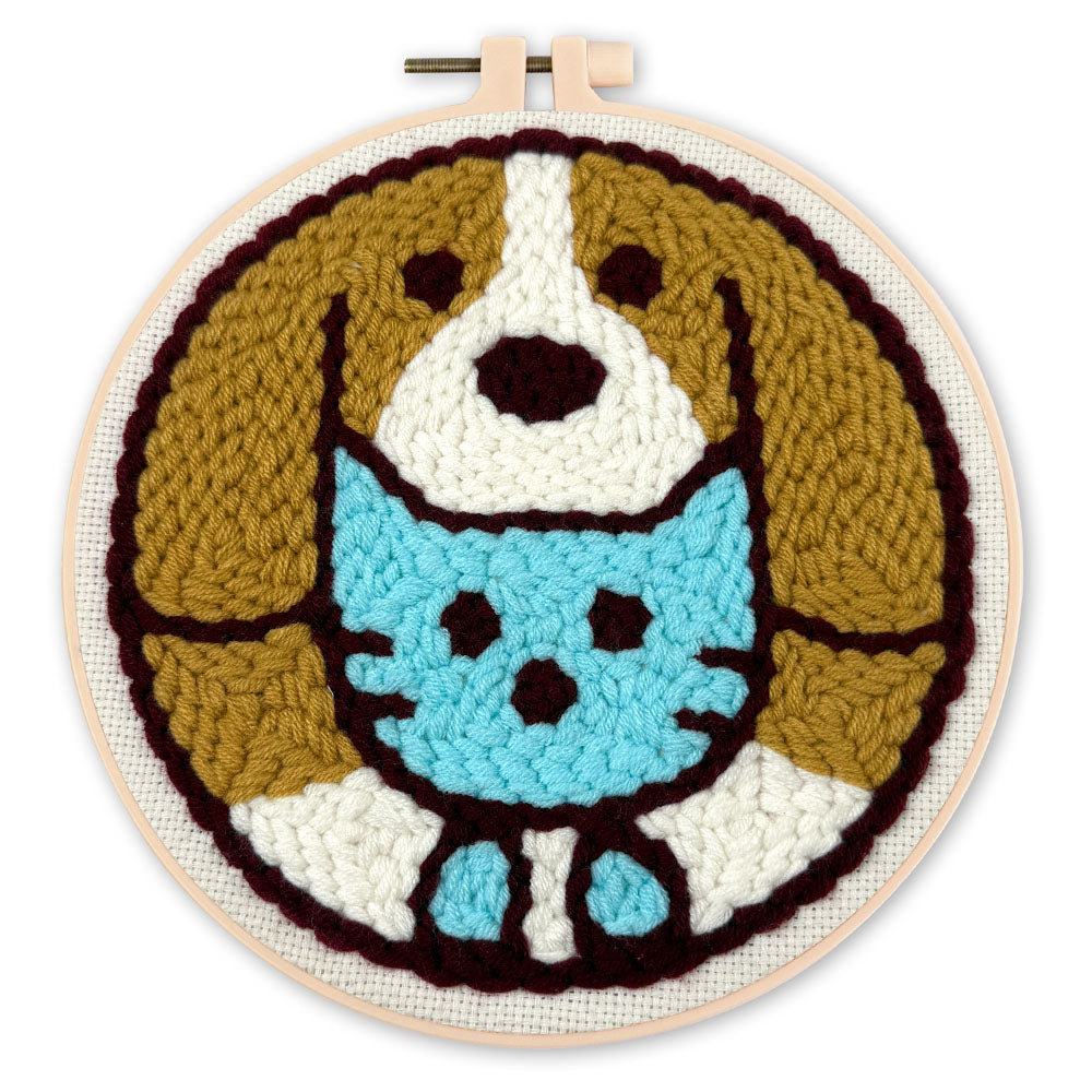 Punch Needle 20 x 20 cm Katze und Hund - Kidis Art