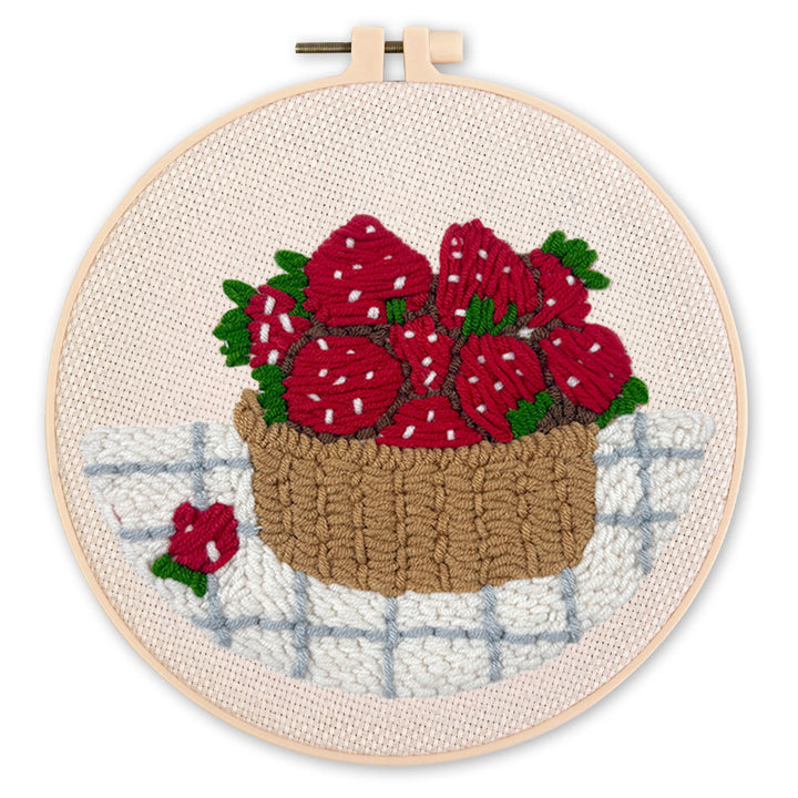 Punch Needle 20 x 20 cm Erdbeerkorb - Kidis Art