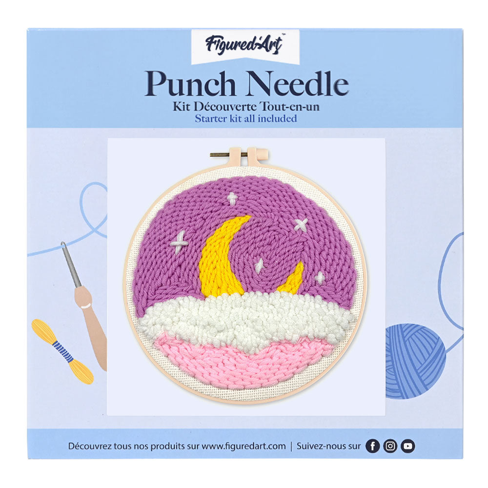 Punch Needle 20 x 20 cm Lila Himmel - Kidis Art
