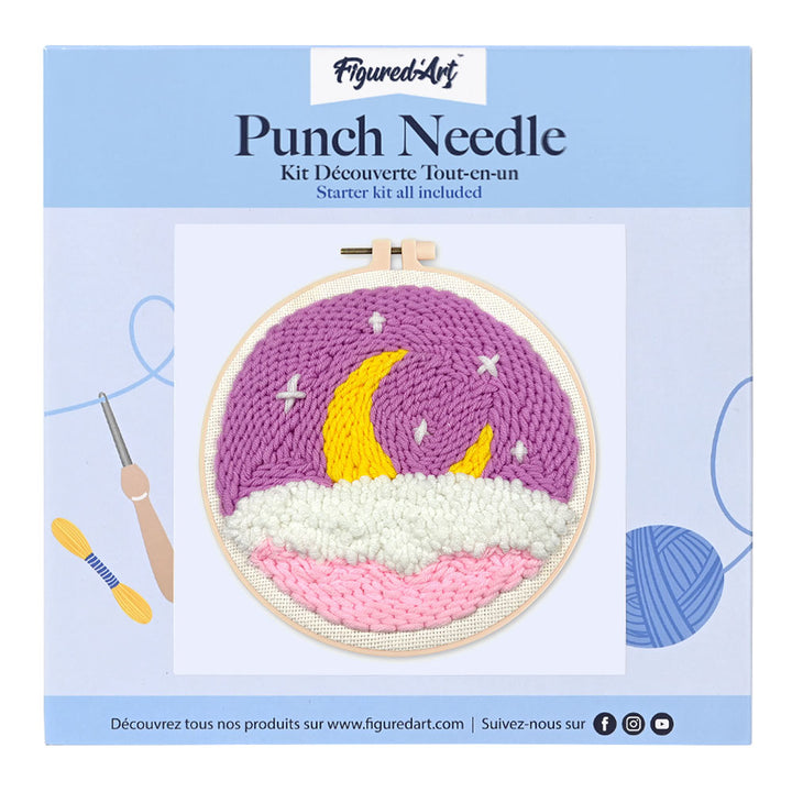 Punch Needle 20 x 20 cm Lila Himmel - Kidis Art