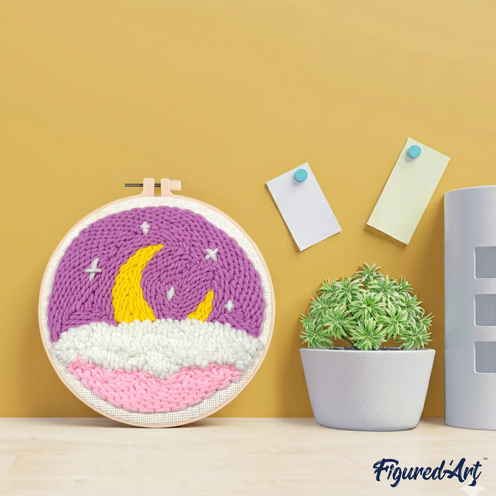 Punch Needle 20 x 20 cm Lila Himmel - Kidis Art