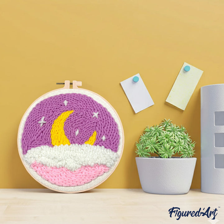 Punch Needle 20 x 20 cm Lila Himmel - Kidis Art