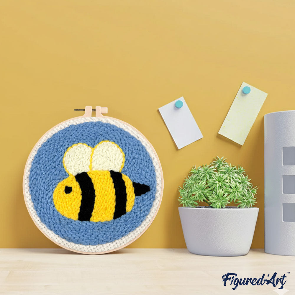 Punch Needle 20 x 20 cm Niedliche Biene - Kidis Art