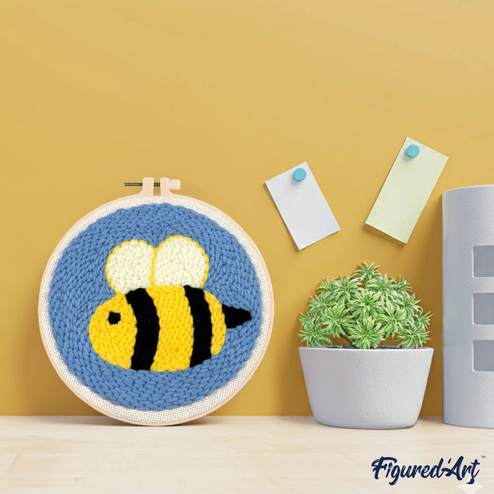 Punch Needle 20 x 20 cm Niedliche Biene - Kidis Art