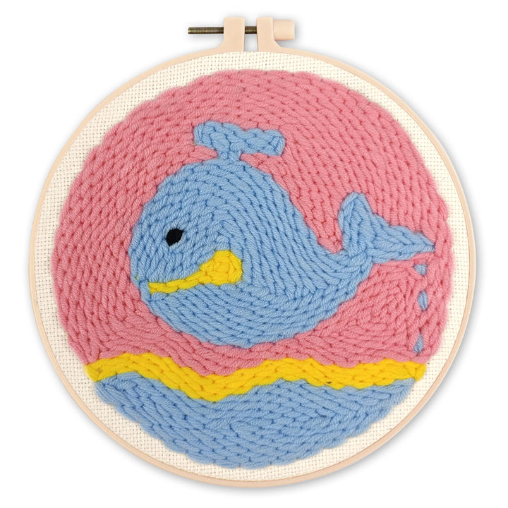 Punch Needle 20 x 20 cm Schwimmender Wal - Kidis Art