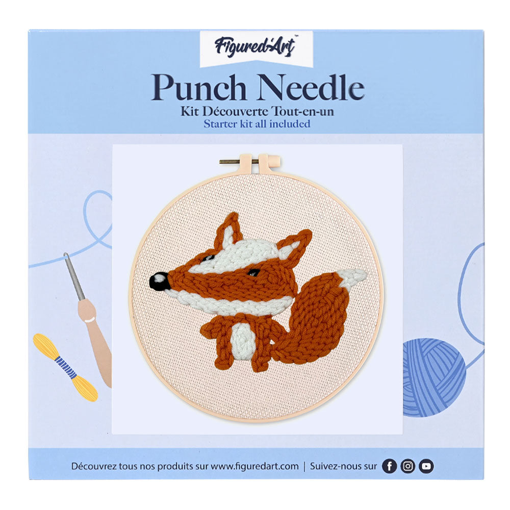 Punch Needle 20 x 20 cm  Niedlicher Fuchs - Kidis Art