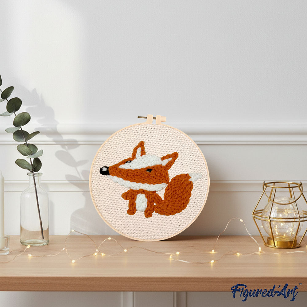 Punch Needle 20 x 20 cm  Niedlicher Fuchs - Kidis Art