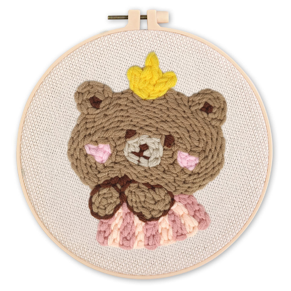 Punch Needle 20 x 20 cm Brauner Bär 1 - Kidis Art