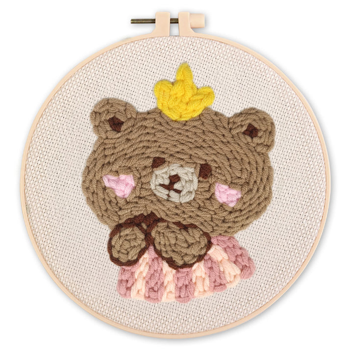 Punch Needle 20 x 20 cm Brauner Bär 1 - Kidis Art