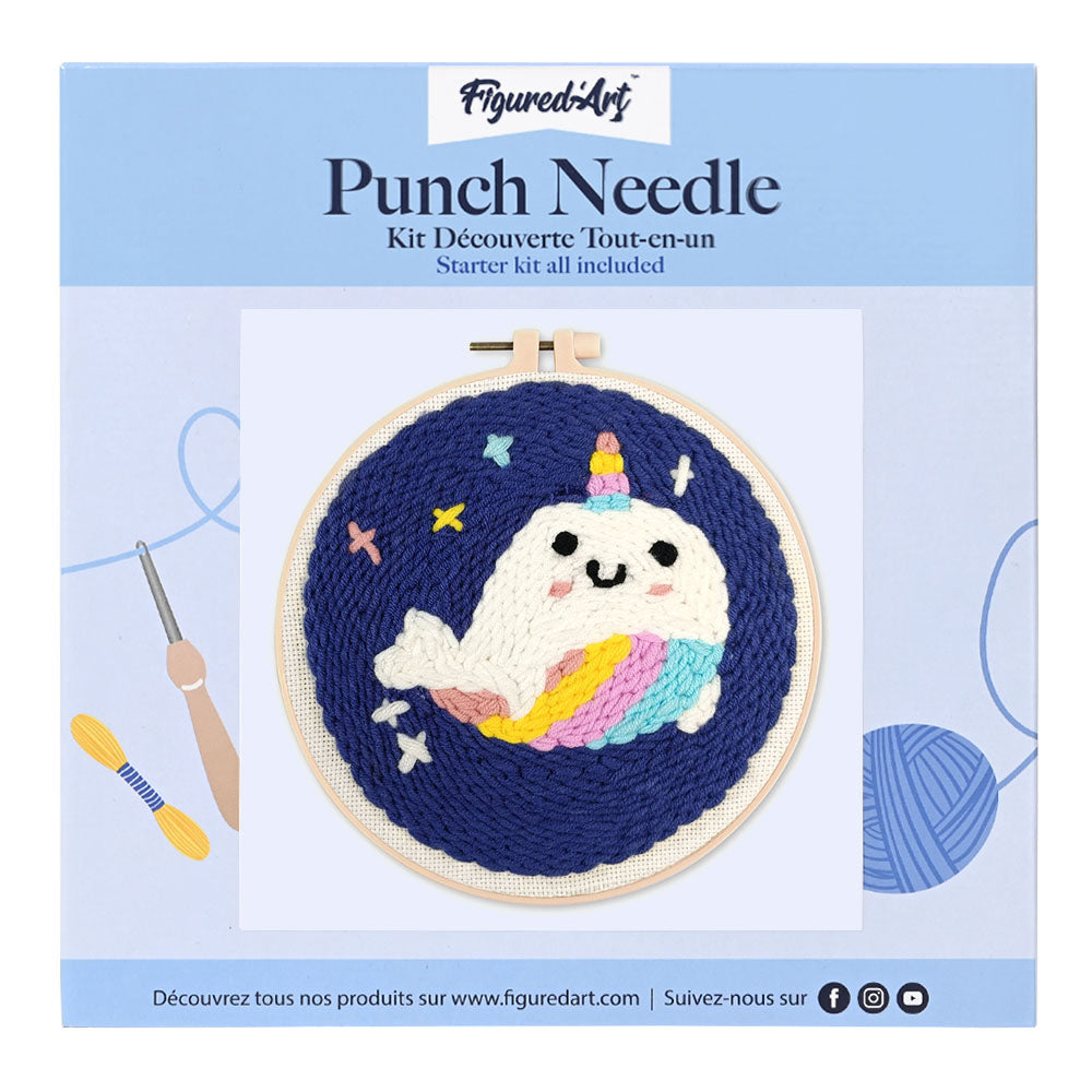 Punch Needle 20 x 20 cm Einhornwal - Kidis Art