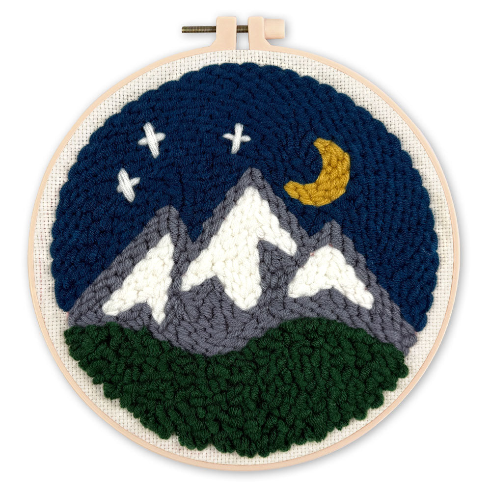 Punch Needle 20 x 20 cm Berge bei Nacht - Kidis Art