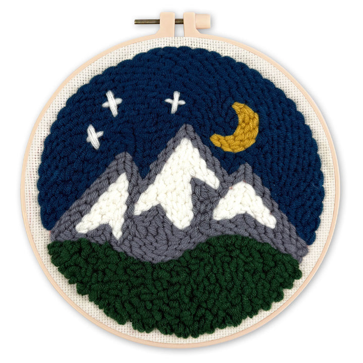 Punch Needle 20 x 20 cm Berge bei Nacht - Kidis Art