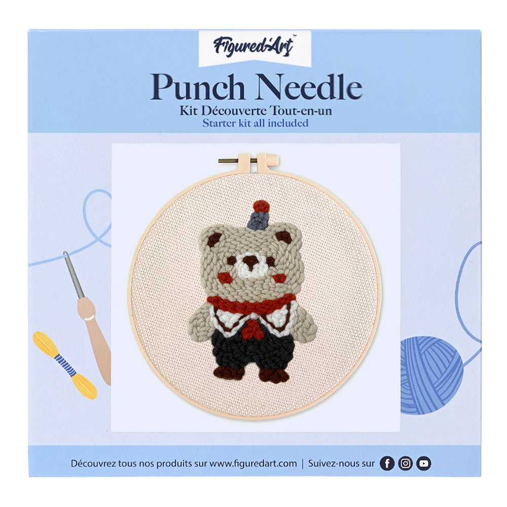 Punch Needle 20 x 20 cm Zirkusbär - Kidis Art