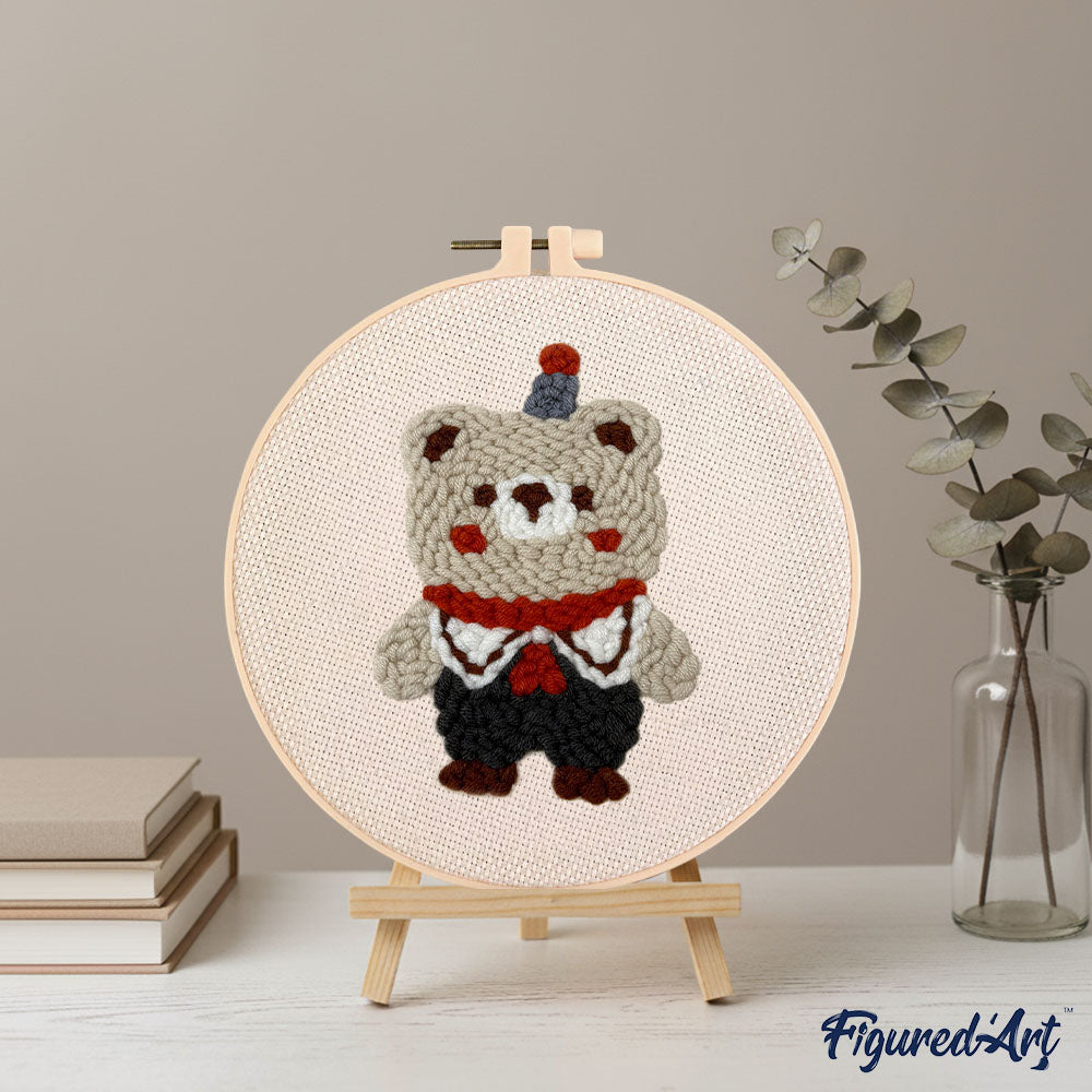 Punch Needle 20 x 20 cm Zirkusbär - Kidis Art