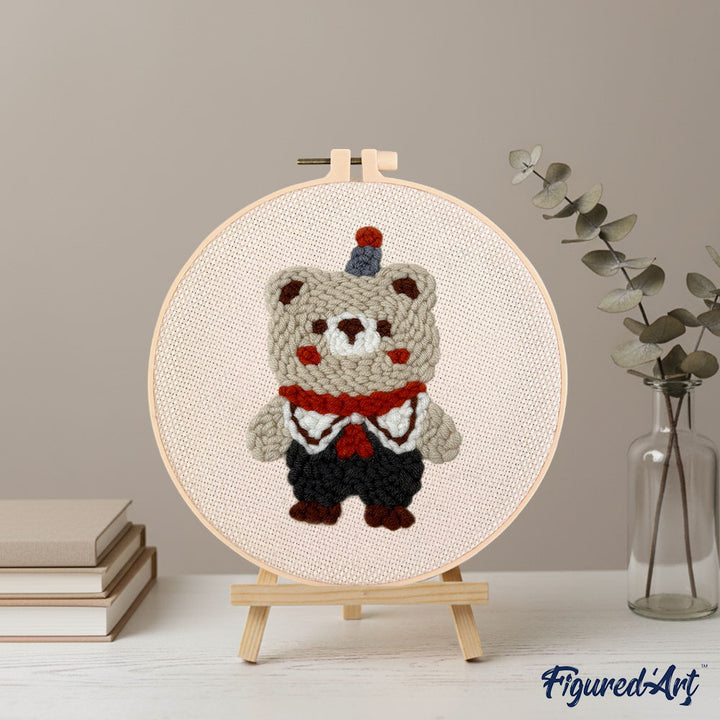 Punch Needle 20 x 20 cm Zirkusbär - Kidis Art