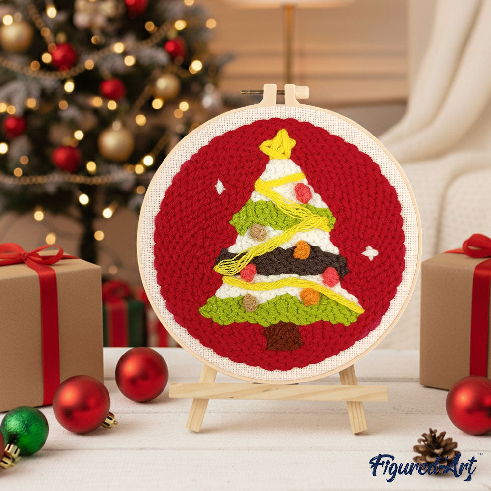 Punch Needle 20 x 20 cm Weihnachtsbaum 3 - Kidis Art