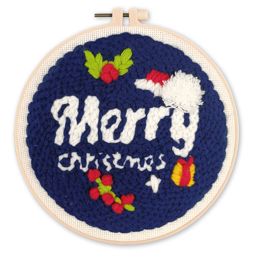 Punch Needle 20 x 20 cm Frohe Weihnachten - Kidis Art