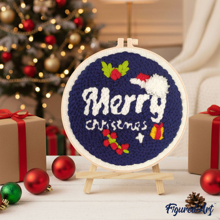 Punch Needle 20 x 20 cm Frohe Weihnachten - Kidis Art
