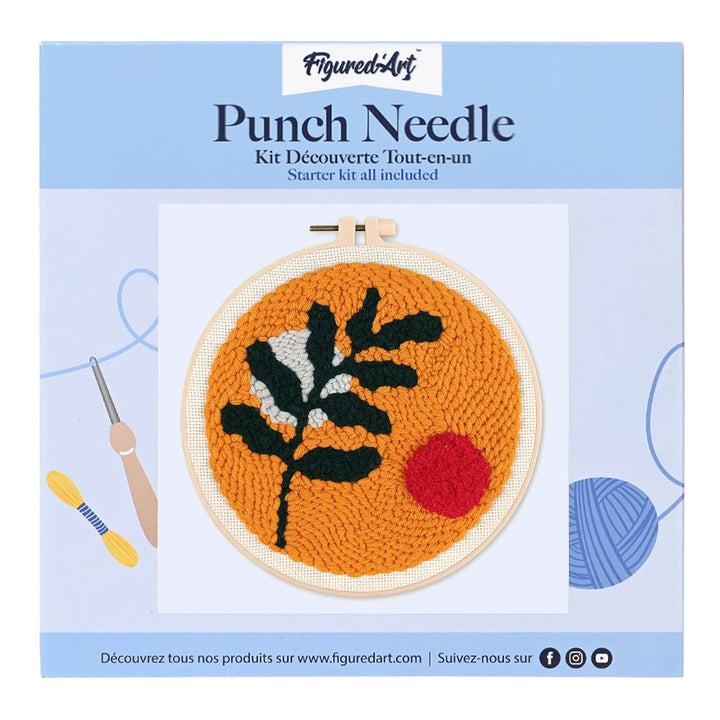 Punch Needle 20 x 20 cm Botanic Abstrait 1 - Kidis Art