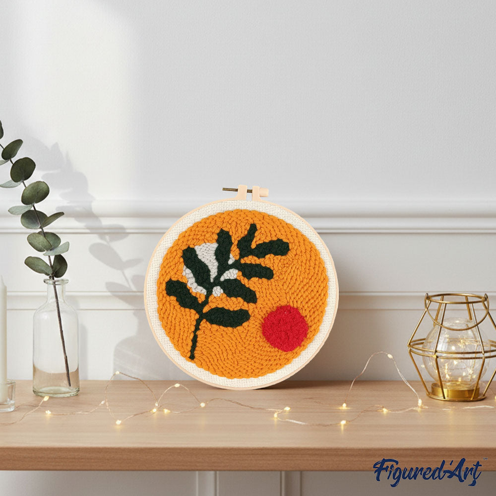 Punch Needle 20 x 20 cm Botanic Abstrait 1 - Kidis Art