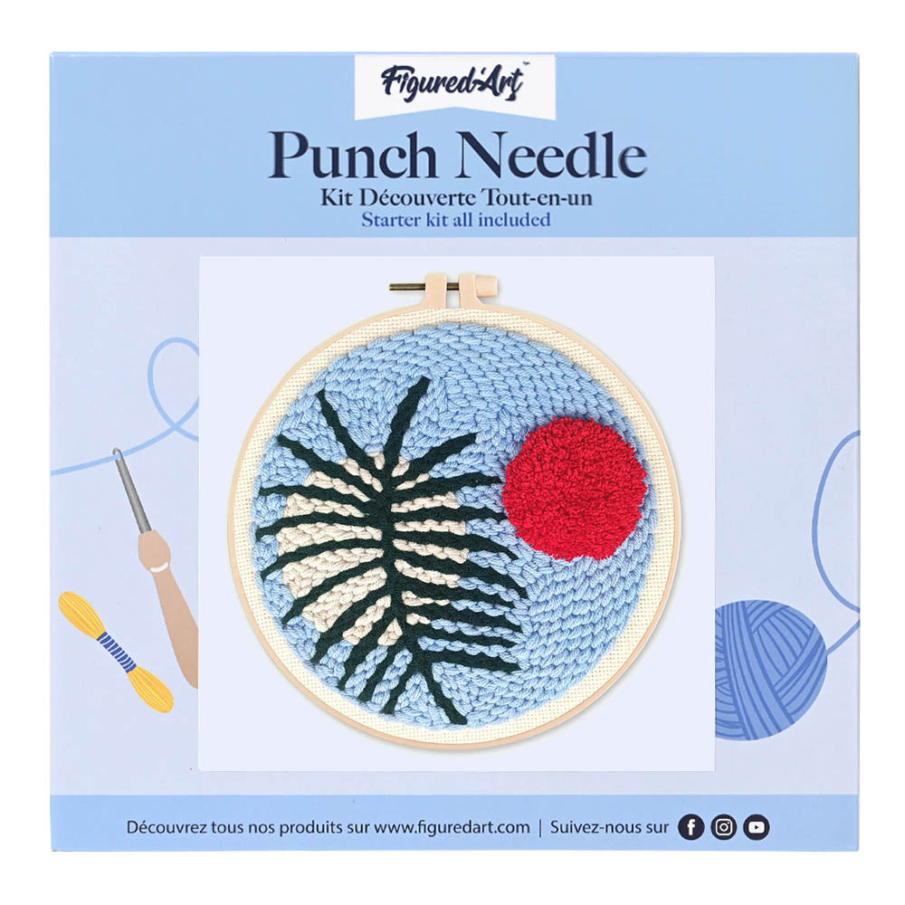 Punch Needle 20 x 20 cm Botanic Abstrait 2 - Kidis Art