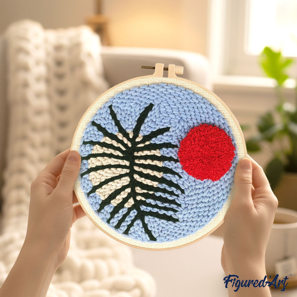 Punch Needle 20 x 20 cm Botanic Abstrait 2 - Kidis Art