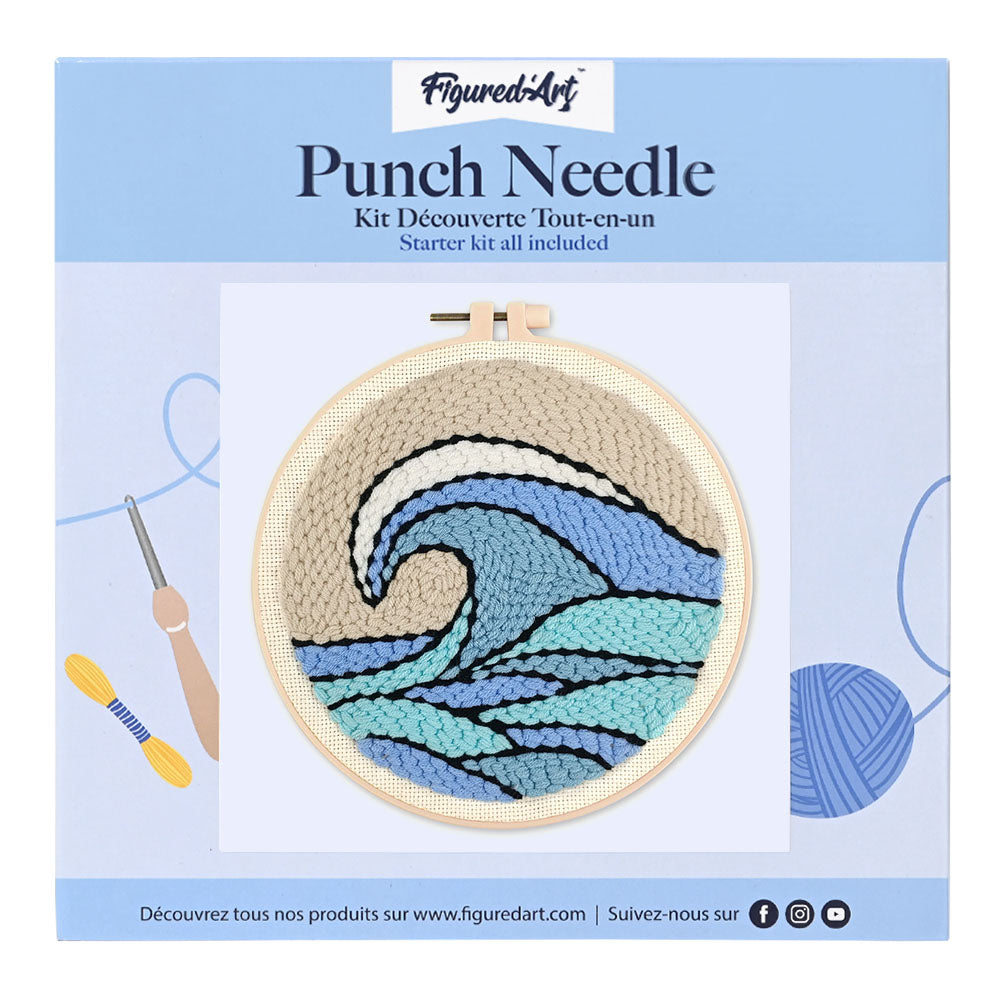 Punch Needle 20 x 20 cm Große Welle - Kidis Art
