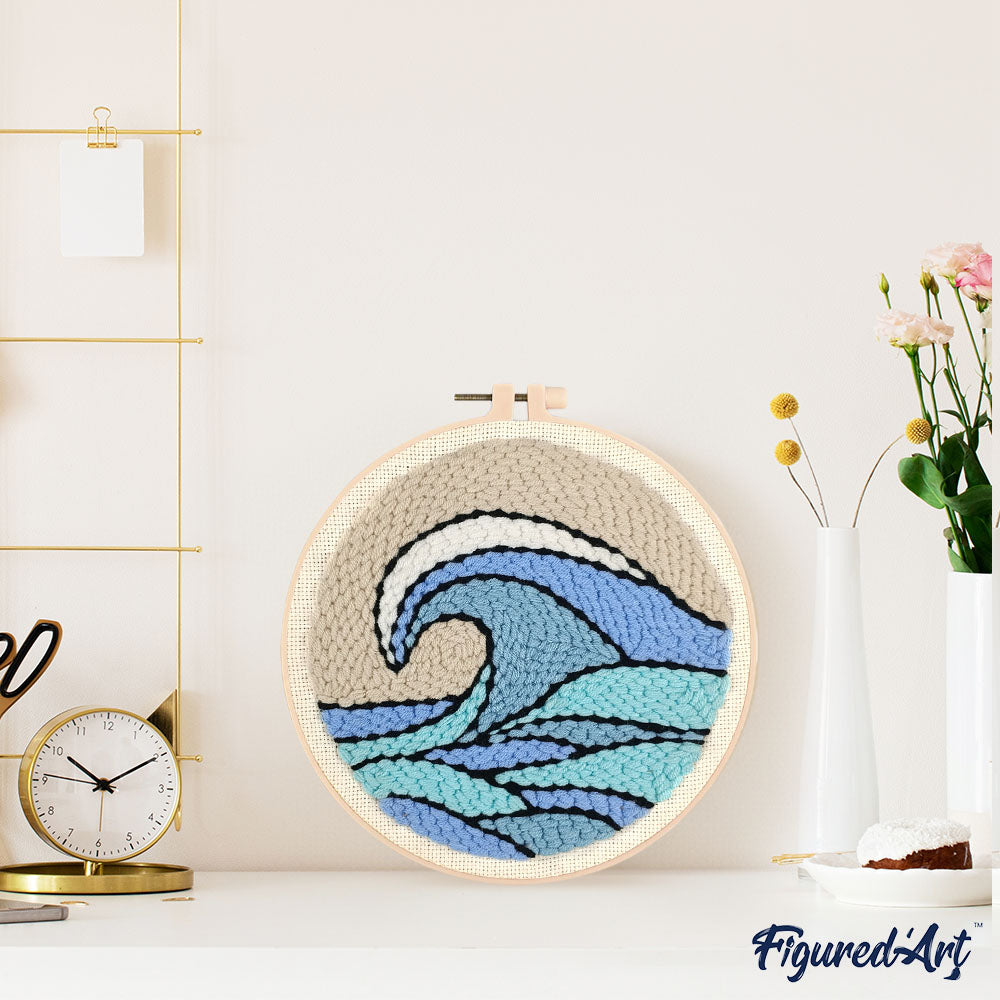 Punch Needle 20 x 20 cm Große Welle - Kidis Art