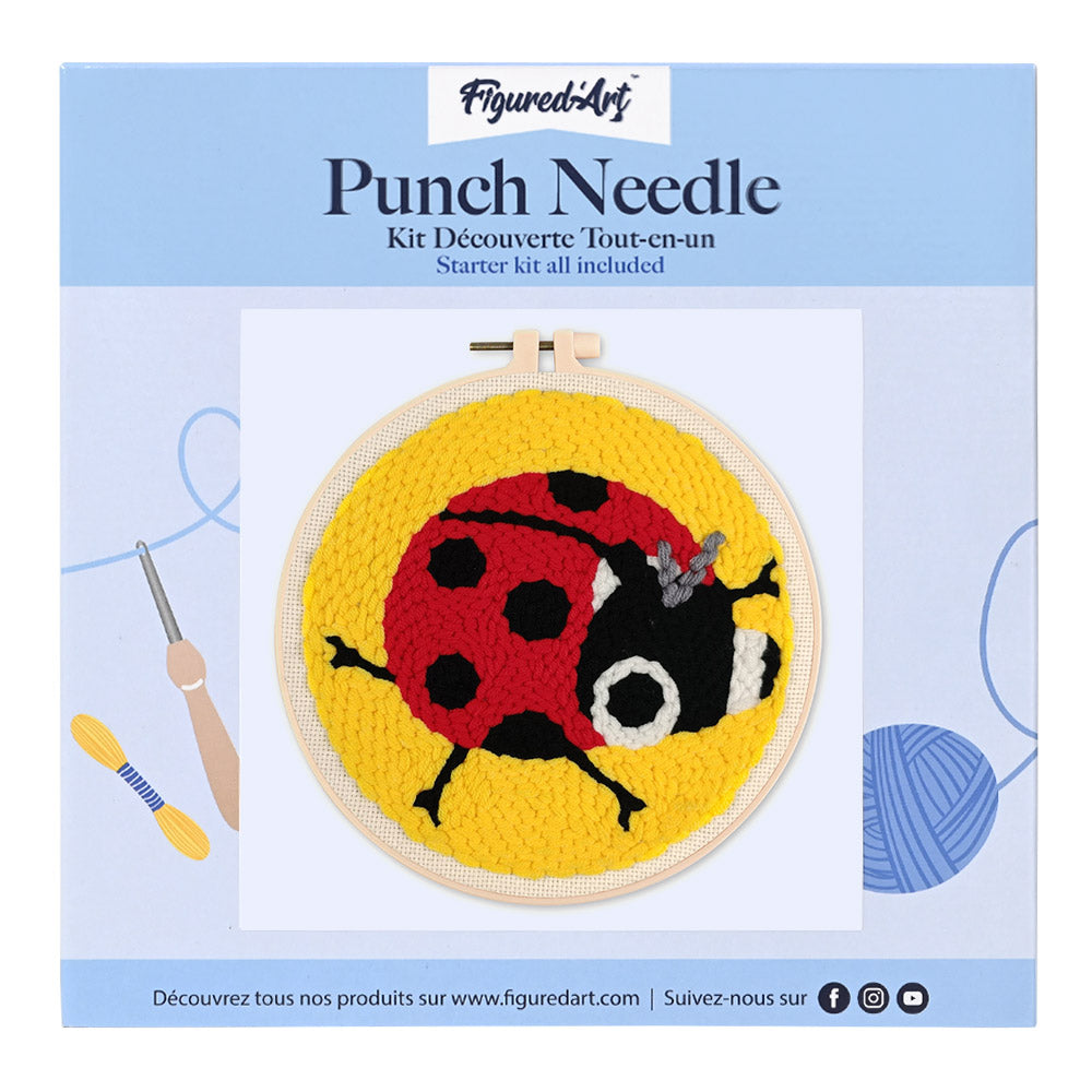 Punch Needle 20 x 20 cm Marienkäfer - Kidis Art