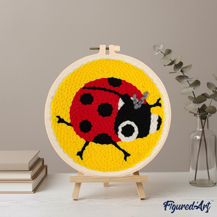 Punch Needle 20 x 20 cm Marienkäfer - Kidis Art