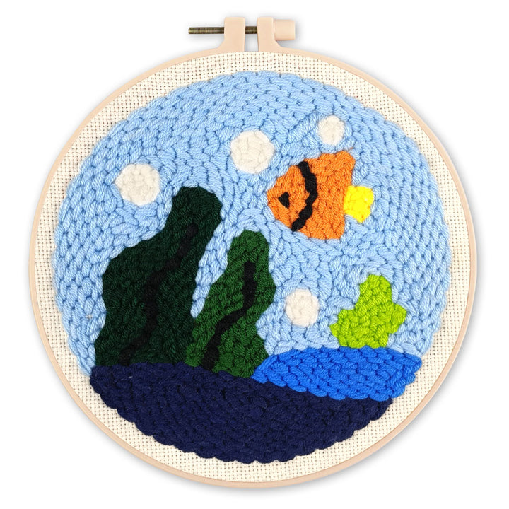 Punch Needle 20 x 20 cm Meeresleben - Kidis Art