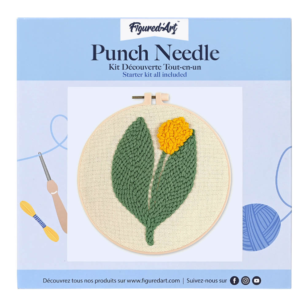 Punch Needle 20 x 20 cm Gelbe Tulpe - Kidis Art
