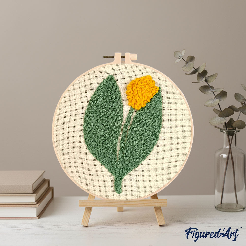 Punch Needle 20 x 20 cm Gelbe Tulpe - Kidis Art