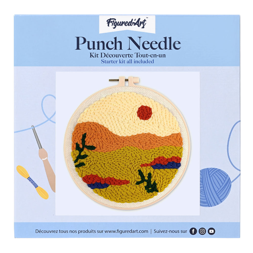 Punch Needle 20 x 20 cm Goldene Wüste - Kidis Art